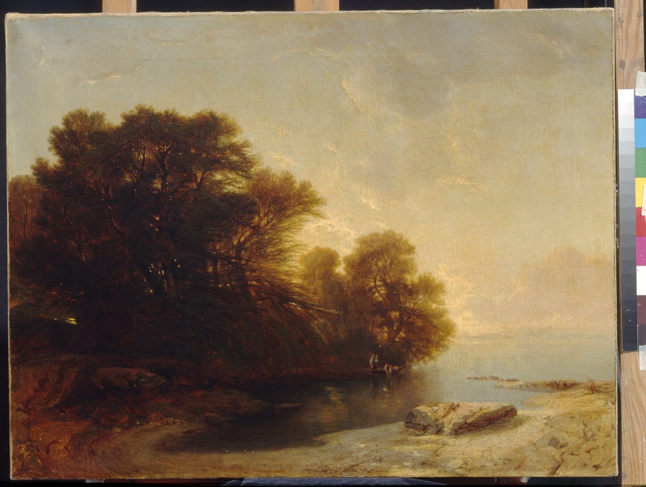 Trees at the lake by Alexandre Calame by Alexandre Calame