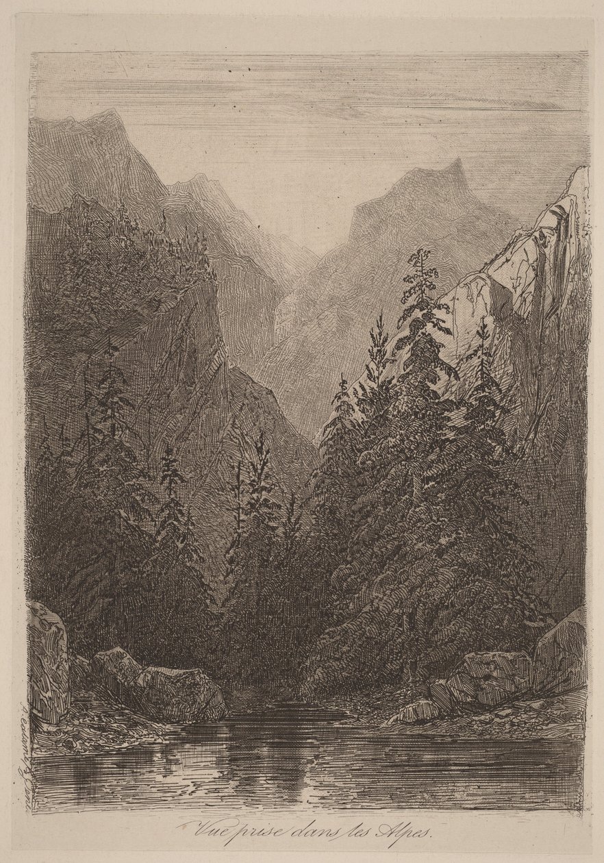 View Taken in the Alps by Alexandre Calame
