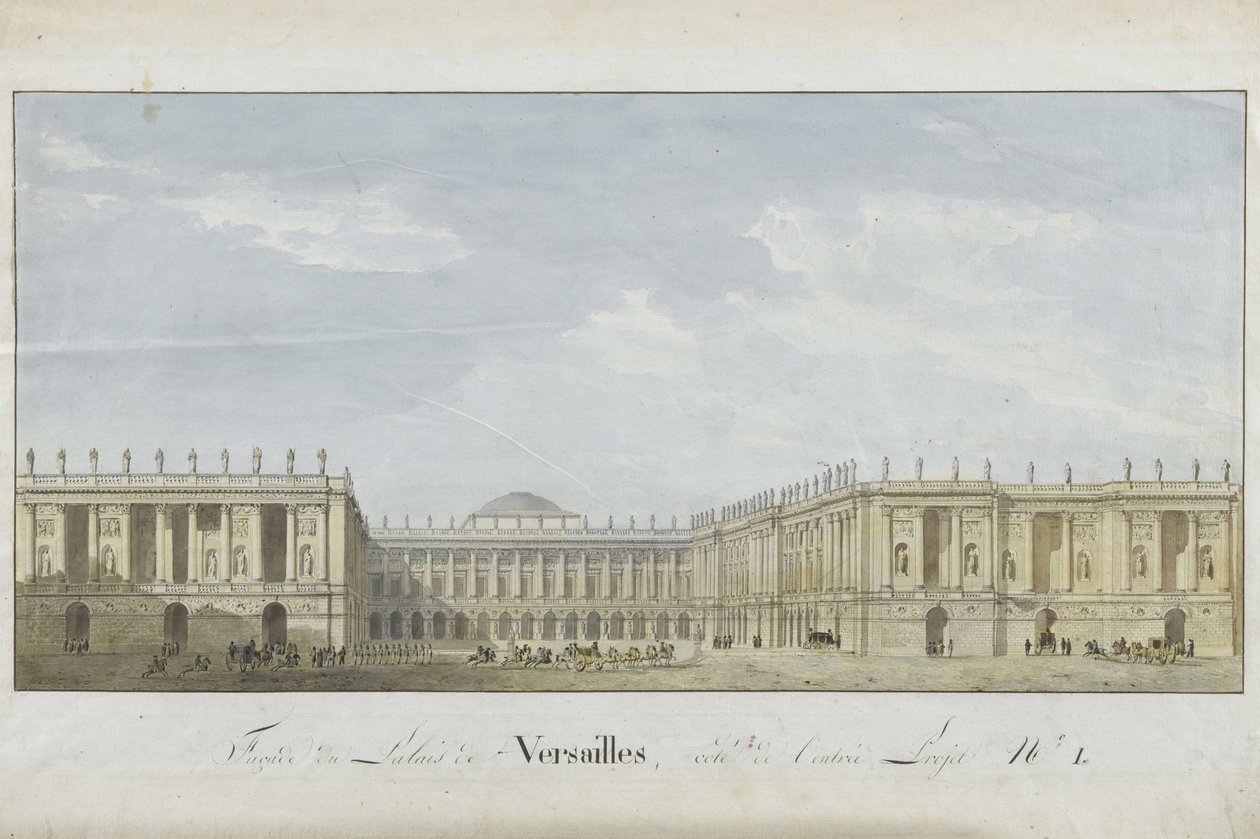 Facade Project for the Palace of Versailles on the Entrance Side, 1811-1813 by Alexandre Dufour