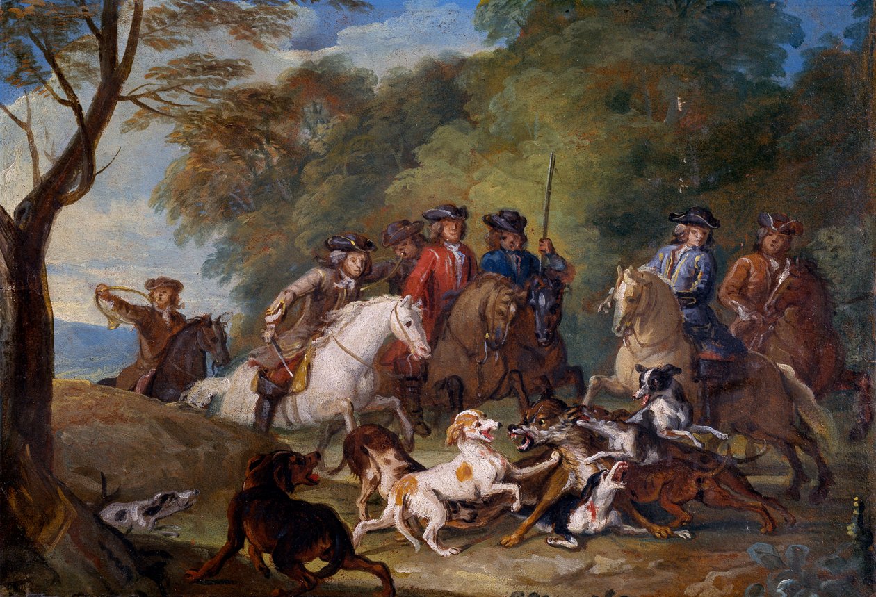 Study for The Wolf Hunt by Alexandre Francois Desportes