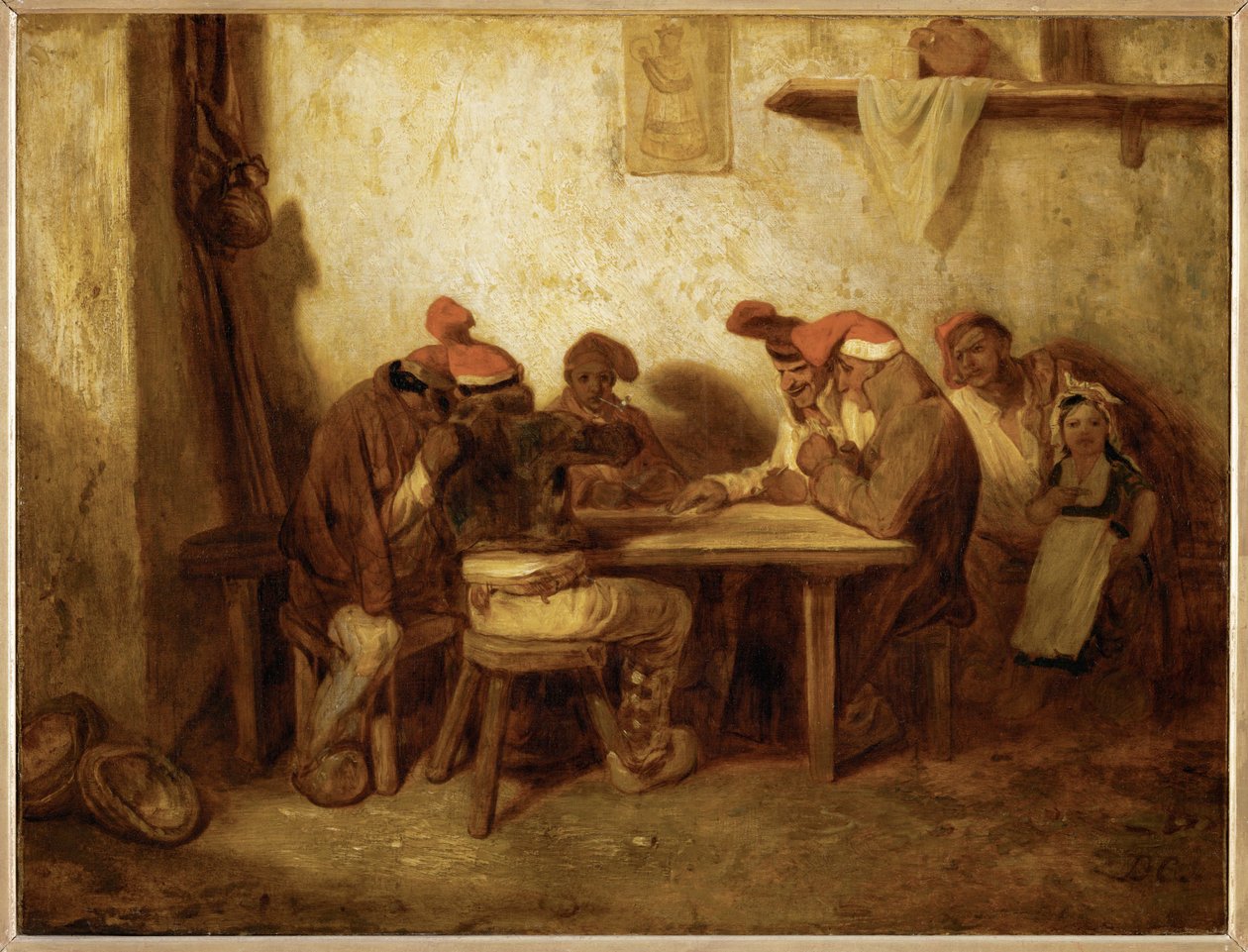 Spaniards Playing Cards, also known as The Catalans by Alexandre Gabriel Decamps