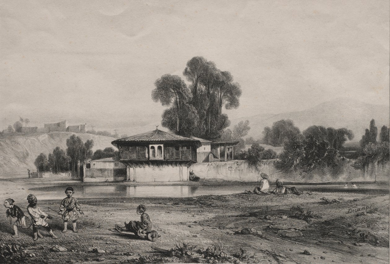 Pavilion at the Edge of a River by Alexandre Gabriel Decamps