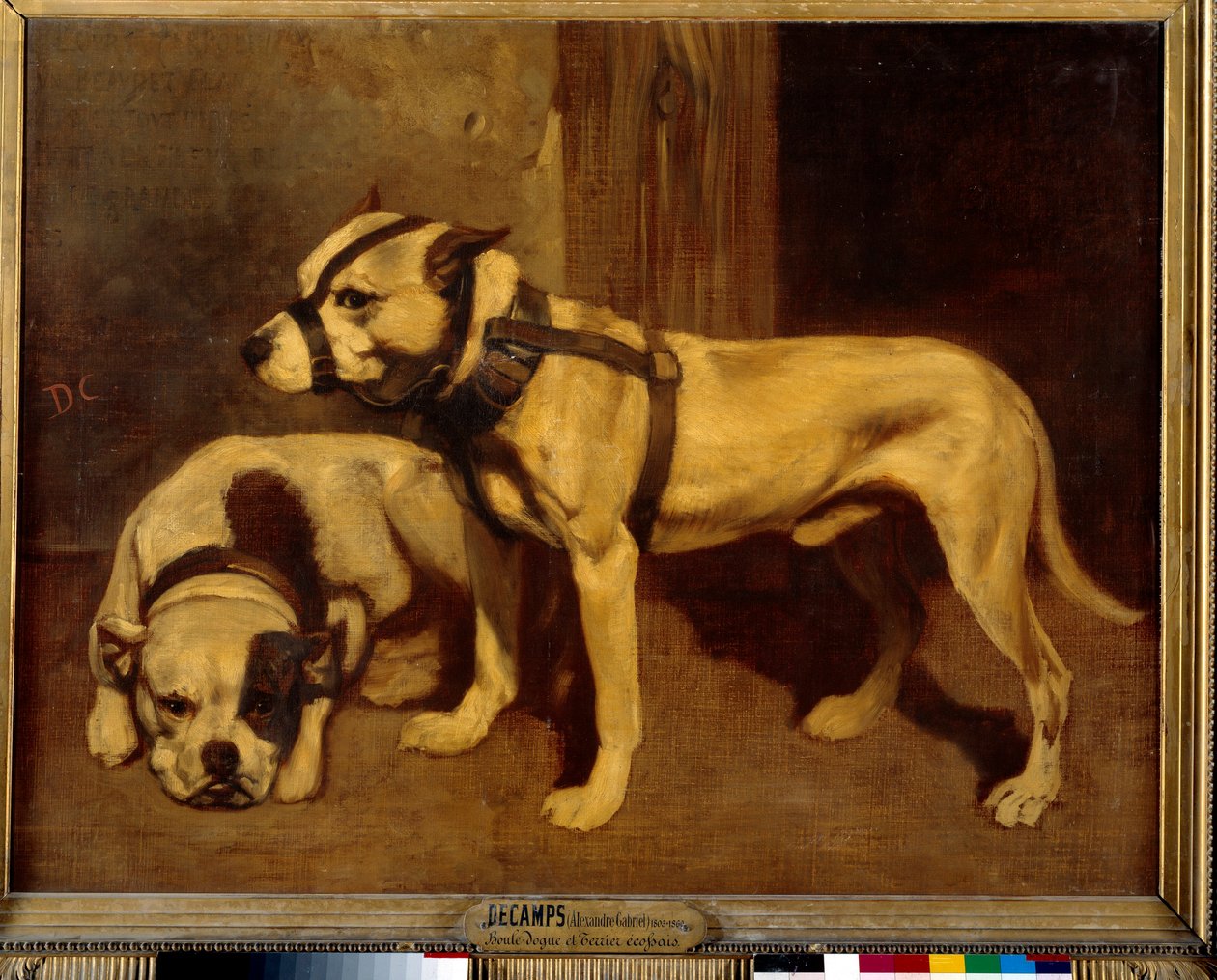 Scottish Bulldog and Terrier Bad Dog with Muzzle by Alexandre Gabriel Decamps