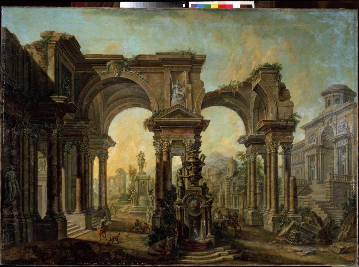 An architectural view by Alexei Ivanovich Belsky