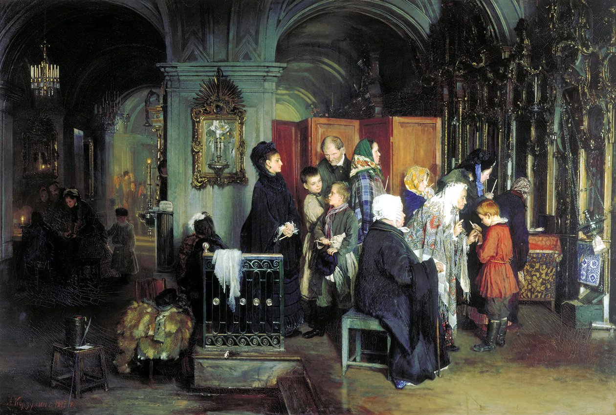 Before the Confession by Alexei Ivanovich Korzukhin