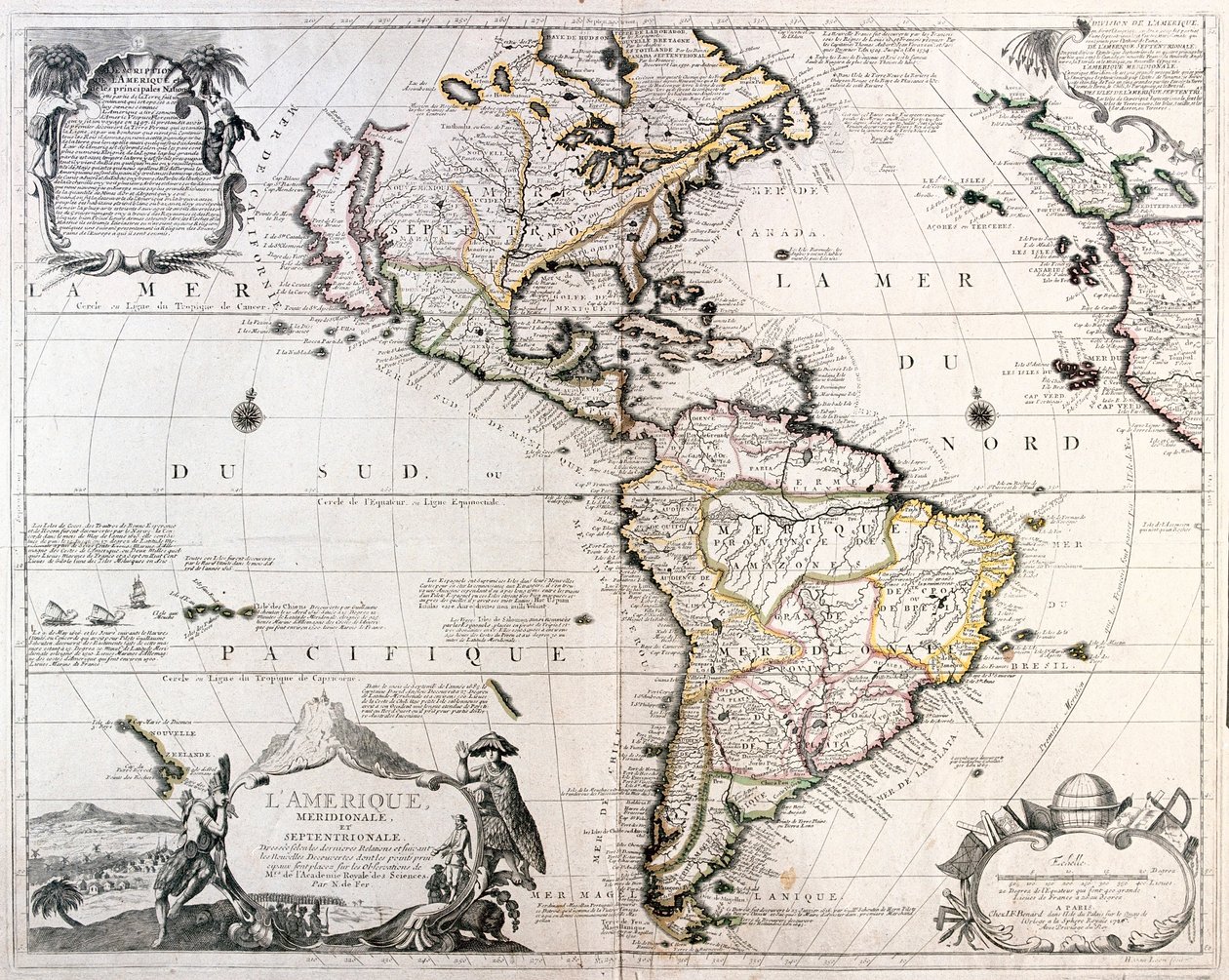 South and North America by Alexis Hubert Jaillot