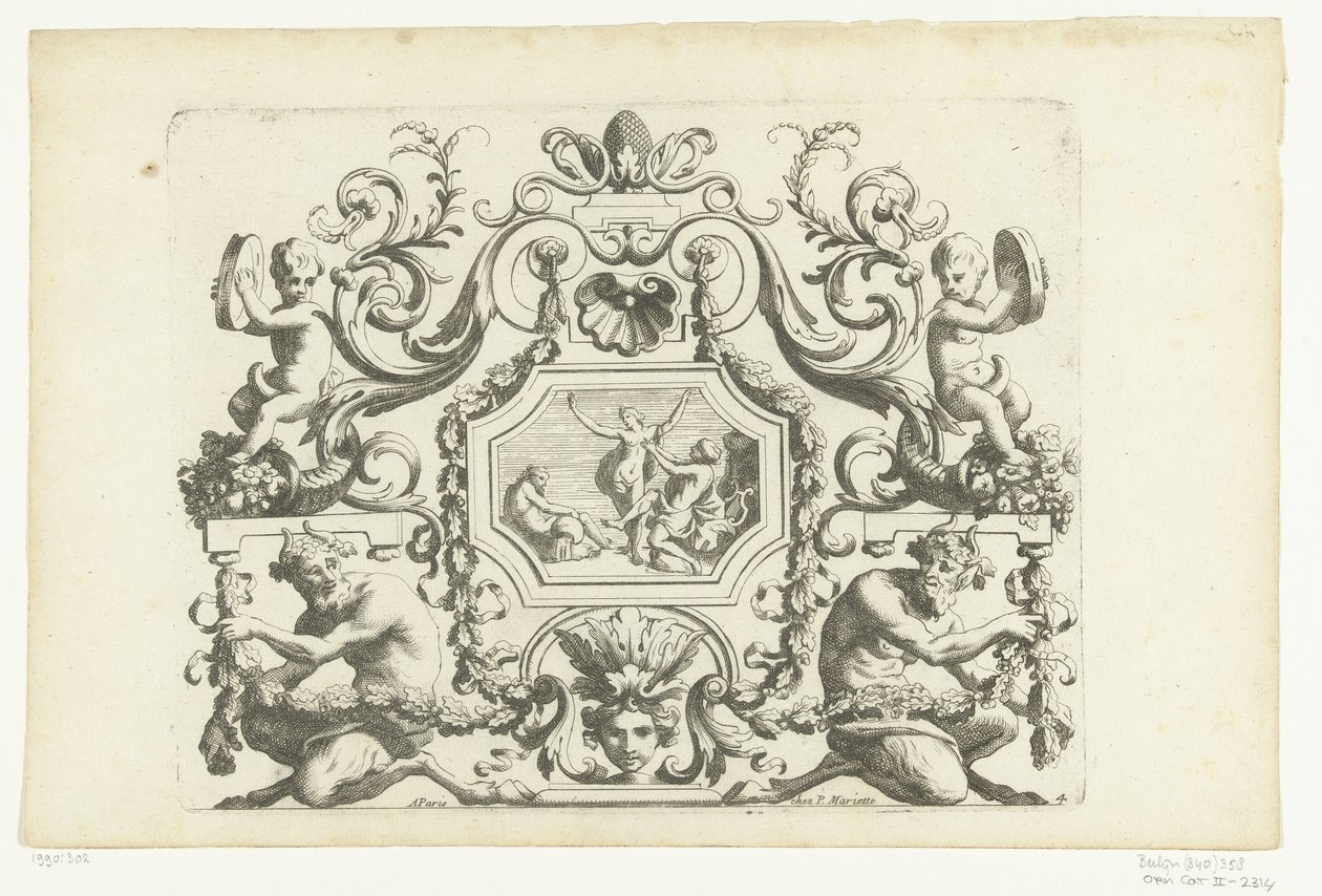 Octagonal Panel with Orpheus and Eurydice by Alexis Loir (I)