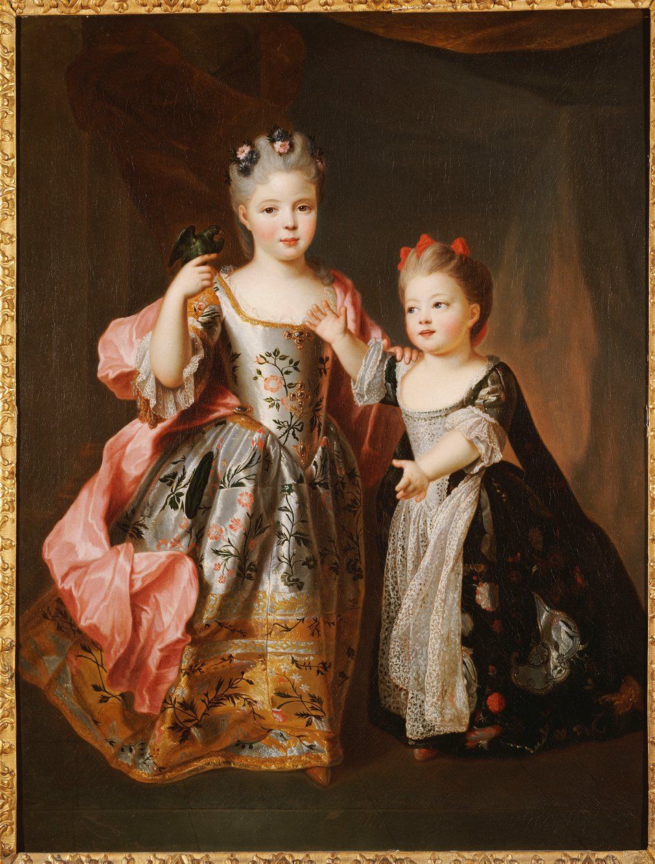 Portrait of two Young Girls, said to be Adelaide and Victoire, daughters of Louis XV by Alexis Simon Belle