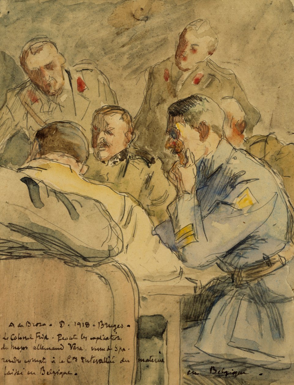 Colonel Frid listening to German Major Vara by Alexis de Broca