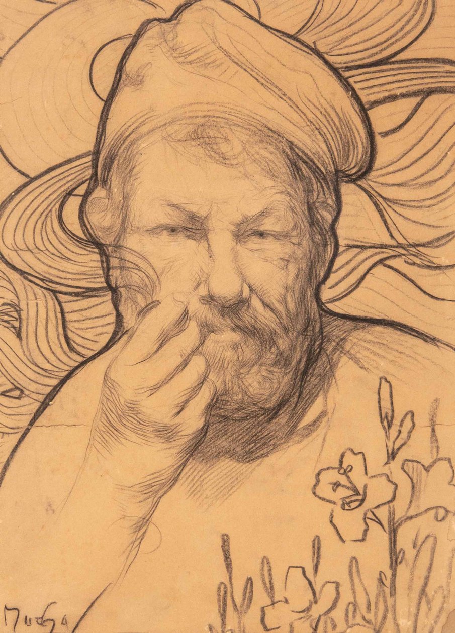 Self-Portrait, 1900s-1910s by Alfons Marie Mucha