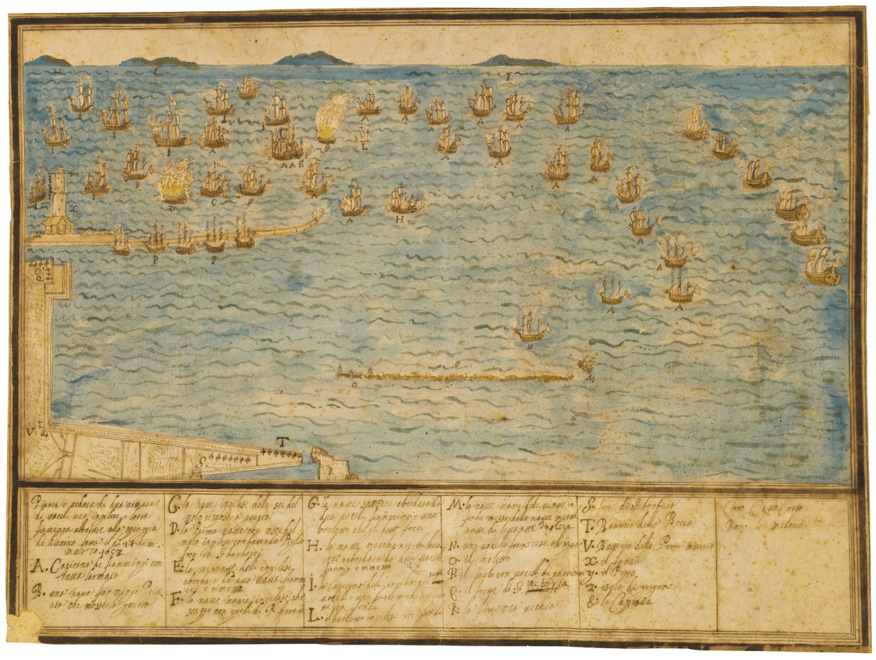 A Topographical Depiction of the Battle of Leghorn by Alfonso the Younger Parigi