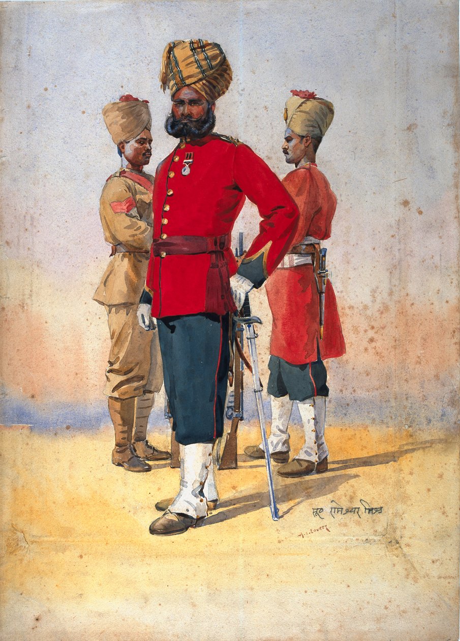 Soldiers of the 1st and 3rd Brahmans, Subadar, illustration for 'Armies ...