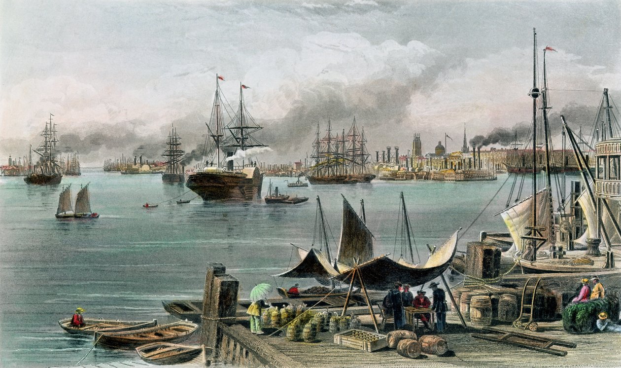 Port of New Orleans, engraved by D.G. Thompson by Alfred Rudolph Waud