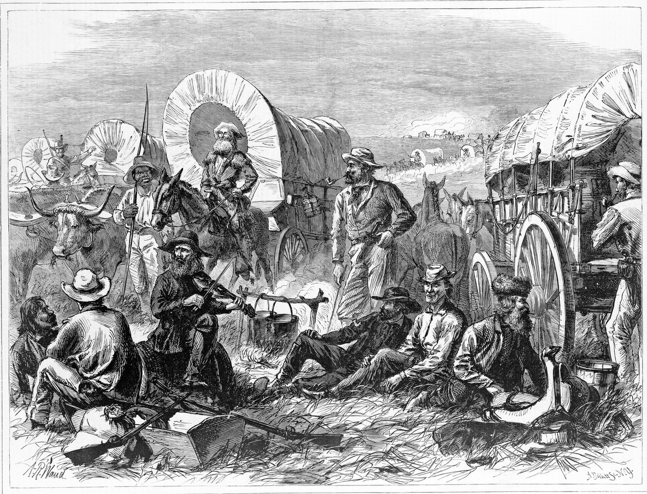 Pilgrims of the Plains, pub. 1871 by Alfred Rudolph Waud