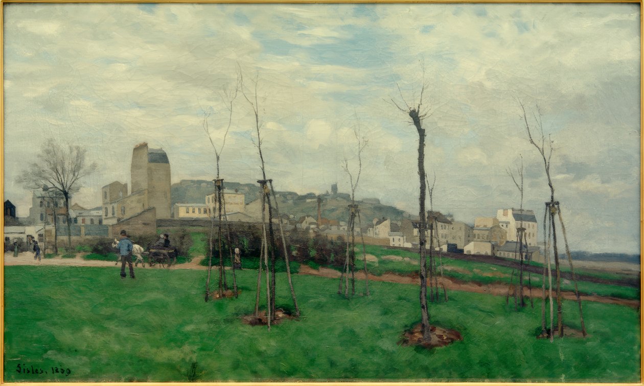 View of Montmartre from the City of Flowers in Batignolles by Alfred Sisley