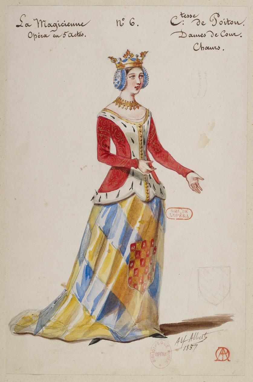 La Magicienne - Costume Designs by Alfred Albert - Countess of Poitou, Ladies of the Court, Choirs by Alfred Albert