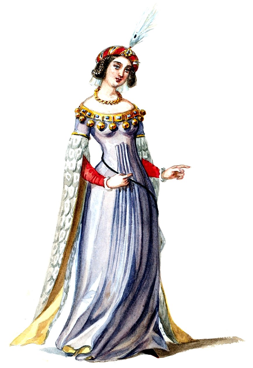 The Sorceress - Costume Designs - Lady of the Court (retouched) by Alfred Albert