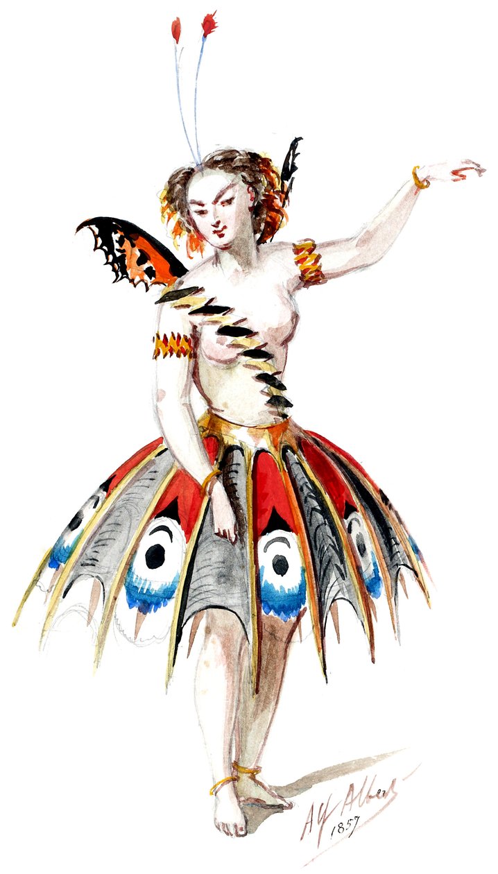 The Sorceress - Costume Designs - Butterfly (retouched) by Alfred Albert