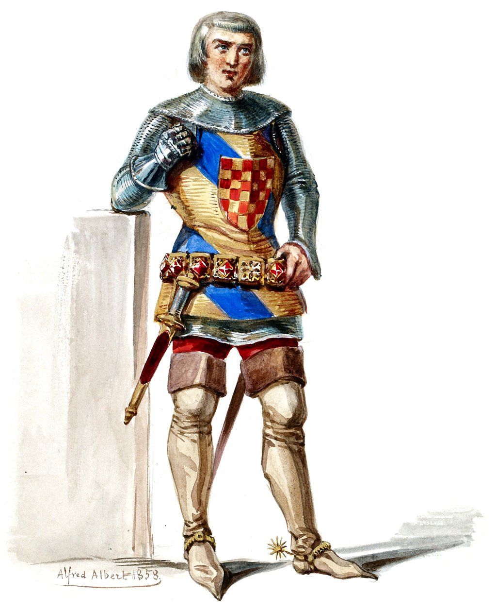 The Sorceress - Costume Designs - Count of Poitou, 1st Costume, M. Belval (retouched) by Alfred Albert