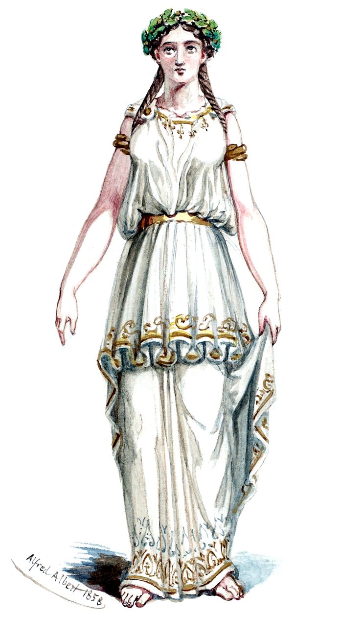 The Sorceress - Costume Designs - Mélusine, 3rd Costume (retouched) by Alfred Albert