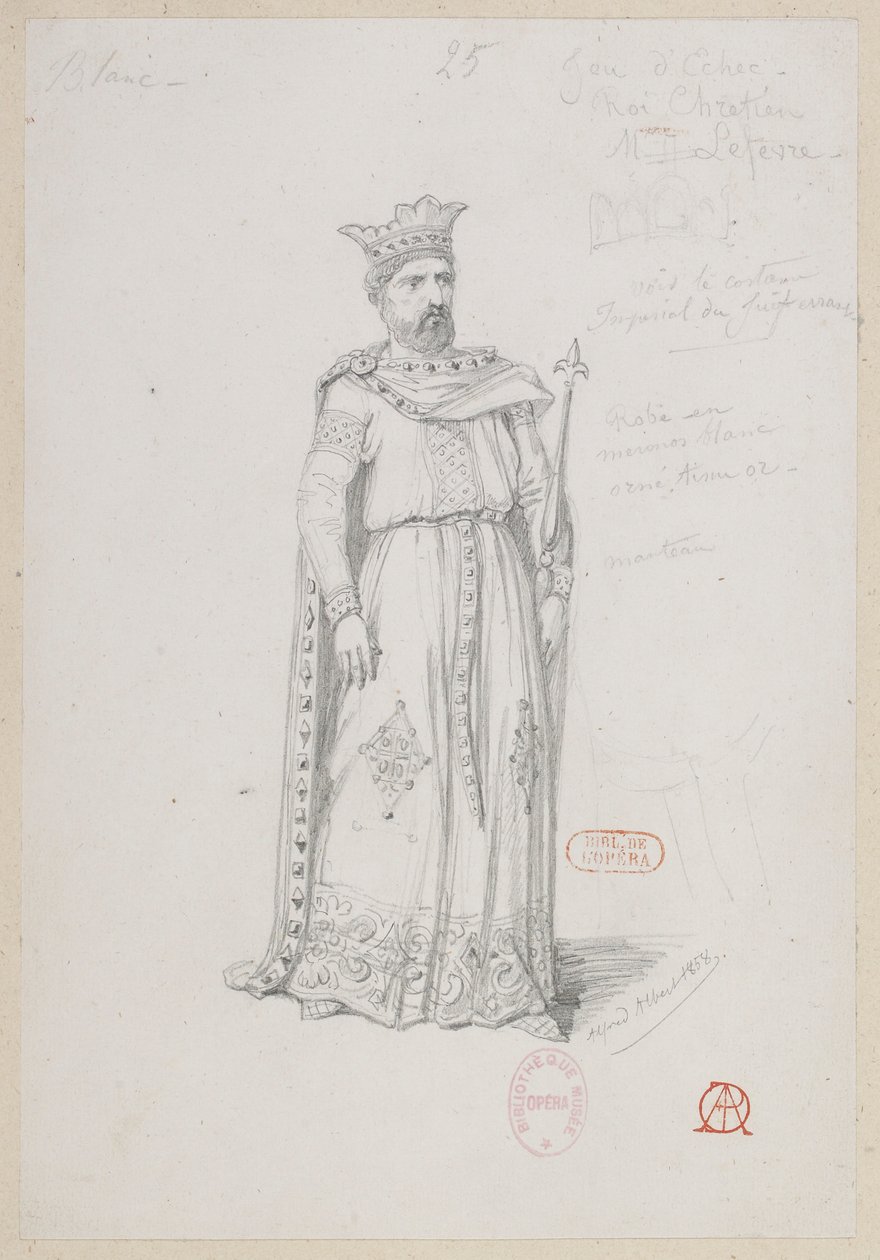 The Sorceress - Costume Designs - Chess Game, Christian King, M. Lefèvre by Alfred Albert