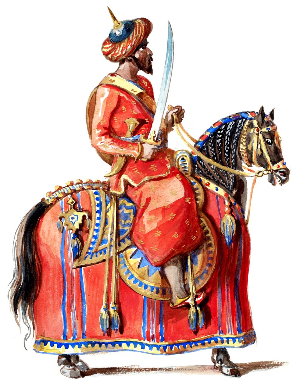 The Sorceress - Costume Designs - (Chess Game, Saracen Knight) (retouched) by Alfred Albert