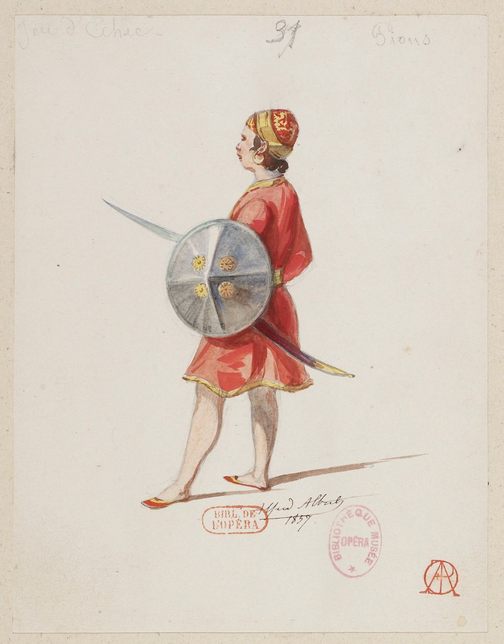 The Sorceress - Costume Designs - Chess Game, Pawns (Saracens) by Alfred Albert