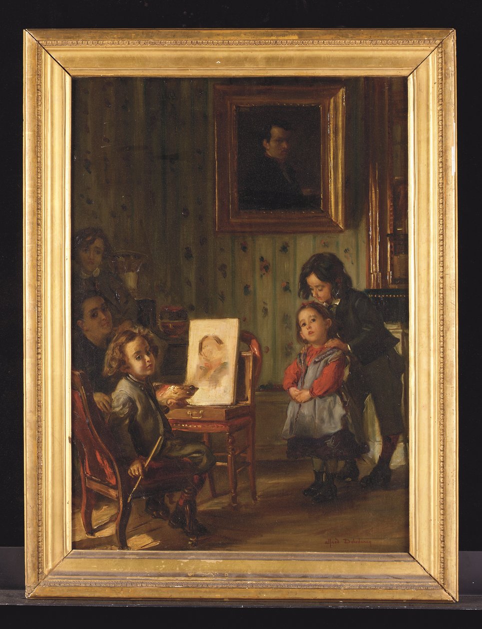 Interior, the family of the artist by Alfred Dehodencq