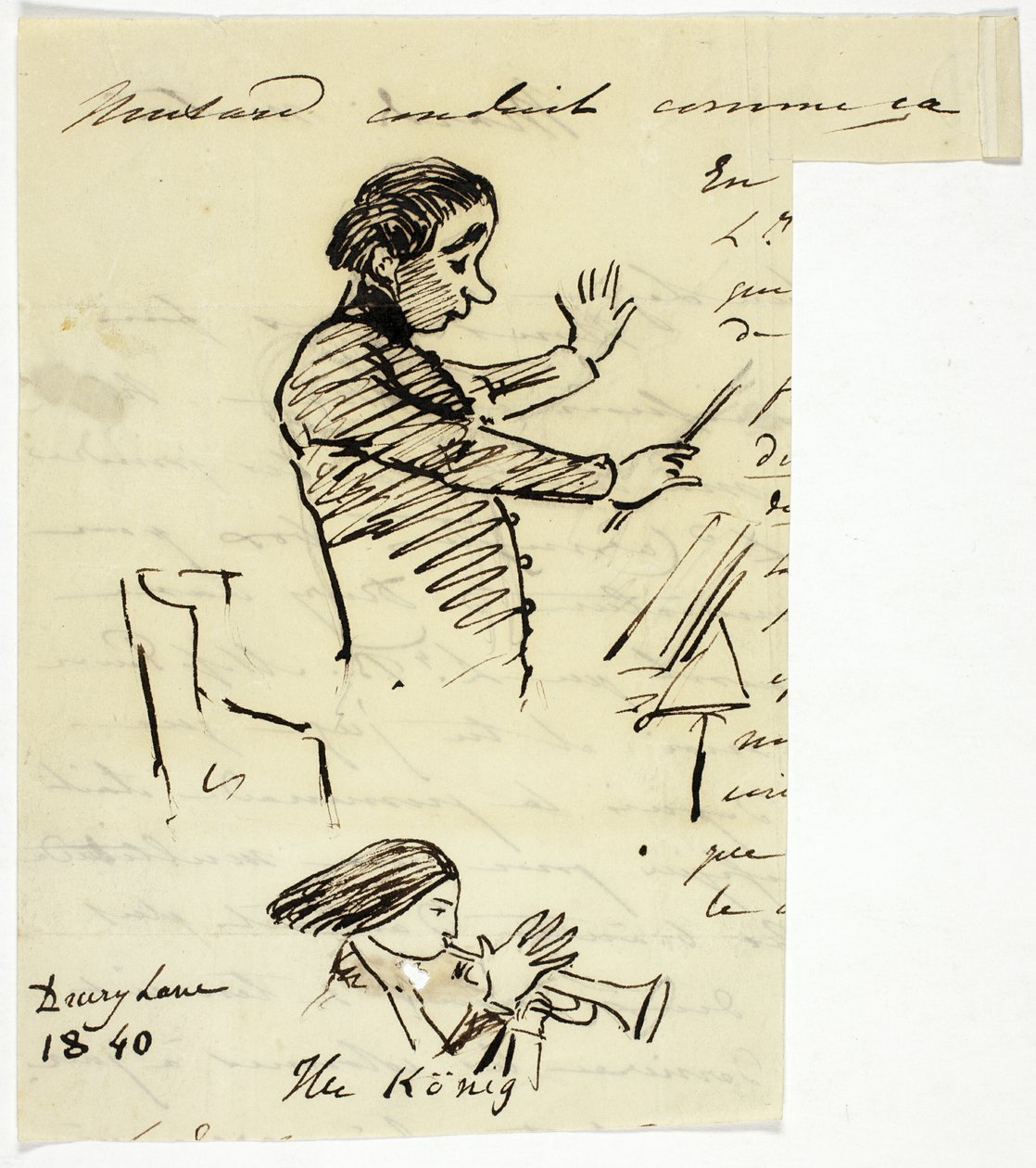 Sketches of Conductor and Trumpet Player by Alfred-Edward Chalon