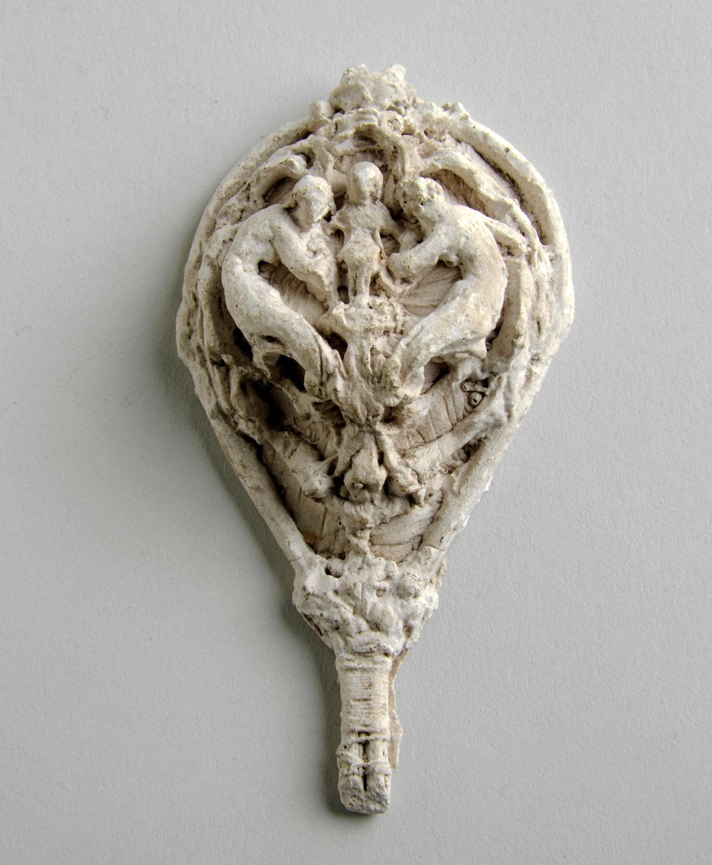 Maquette for a Pendant with Two Figures Hanging Over the Figure of a Child by Alfred Gilbert