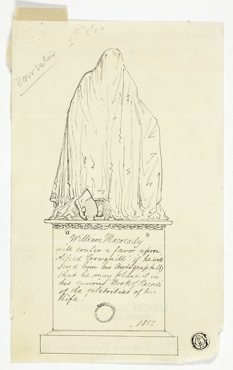 Visiting Card with Draped Monument, Artist
