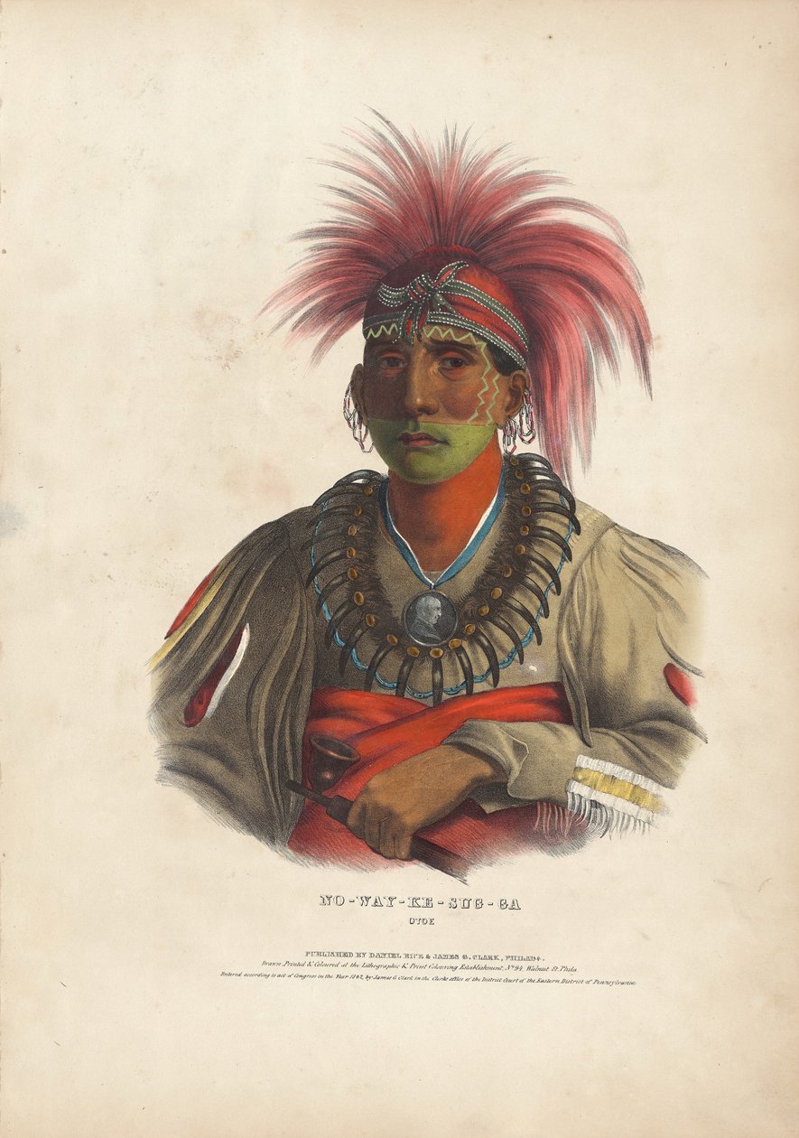 No-Way-Ke-Sug-Ga, Otoe by Alfred Hoffy, after Charles Bird King