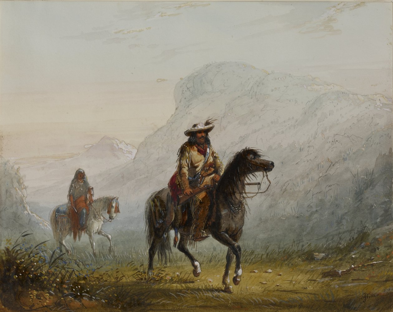 Bourgeois W---r, and His Squaw by Alfred Jacob Miller