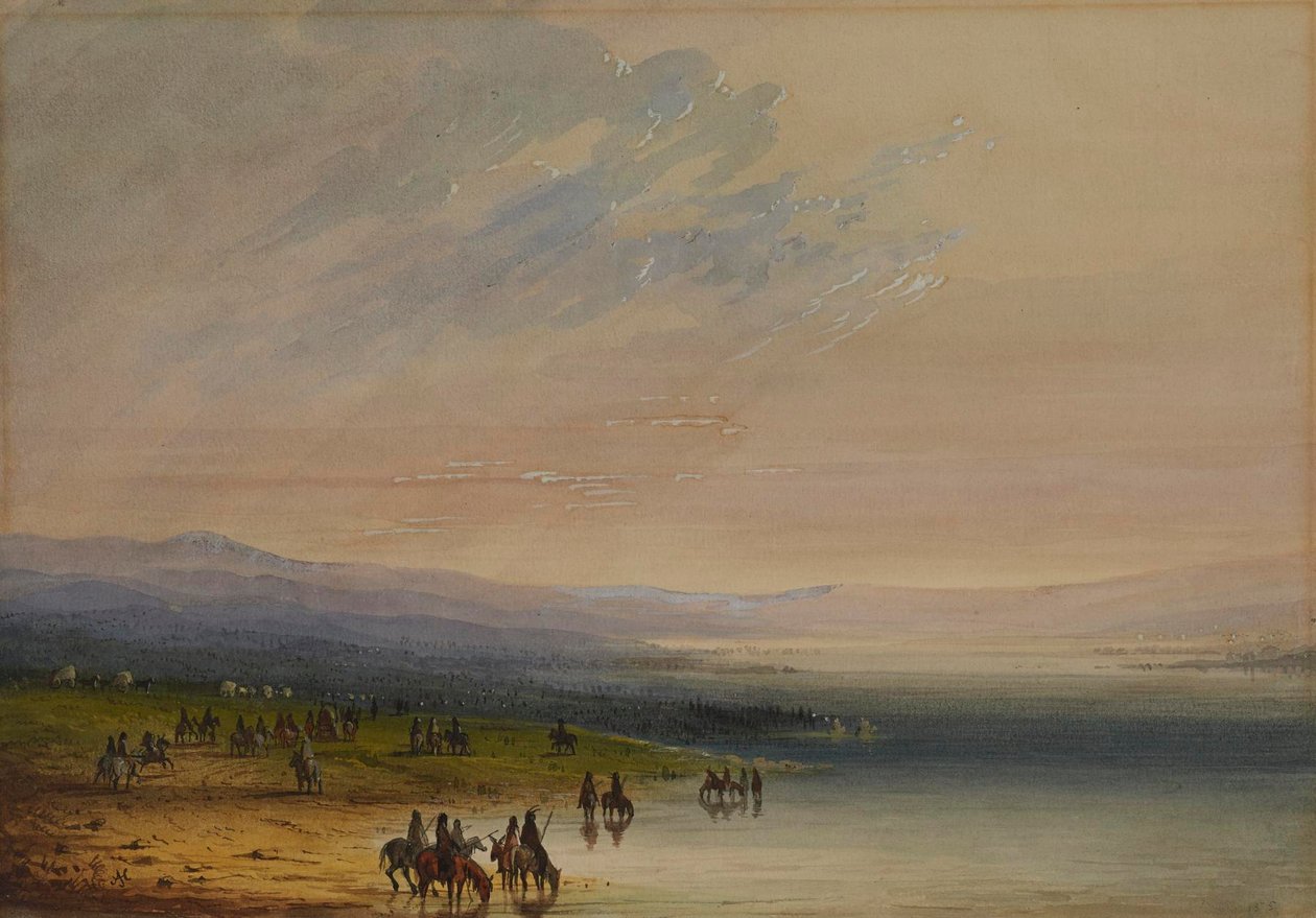 Caravan on the Platte by Alfred Jacob Miller
