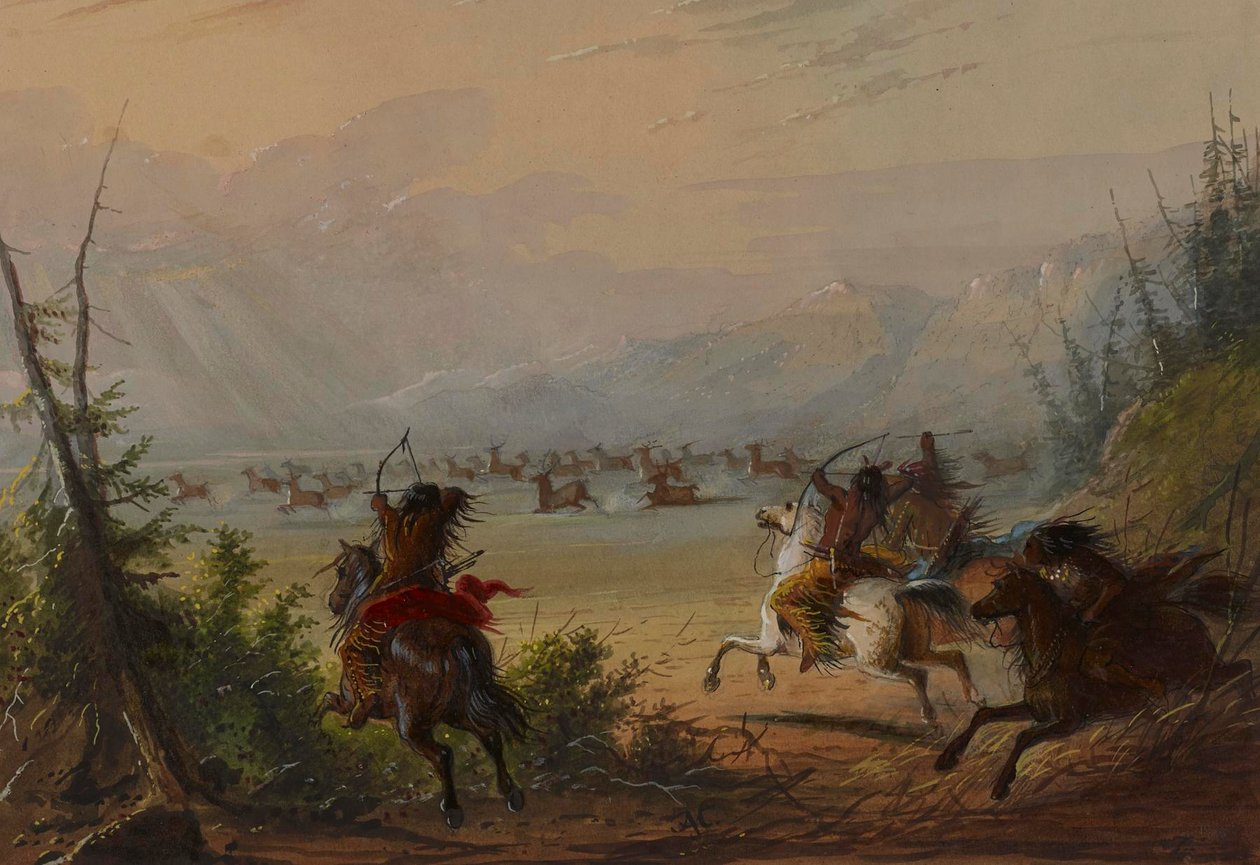 Hunting Elk by Alfred Jacob Miller
