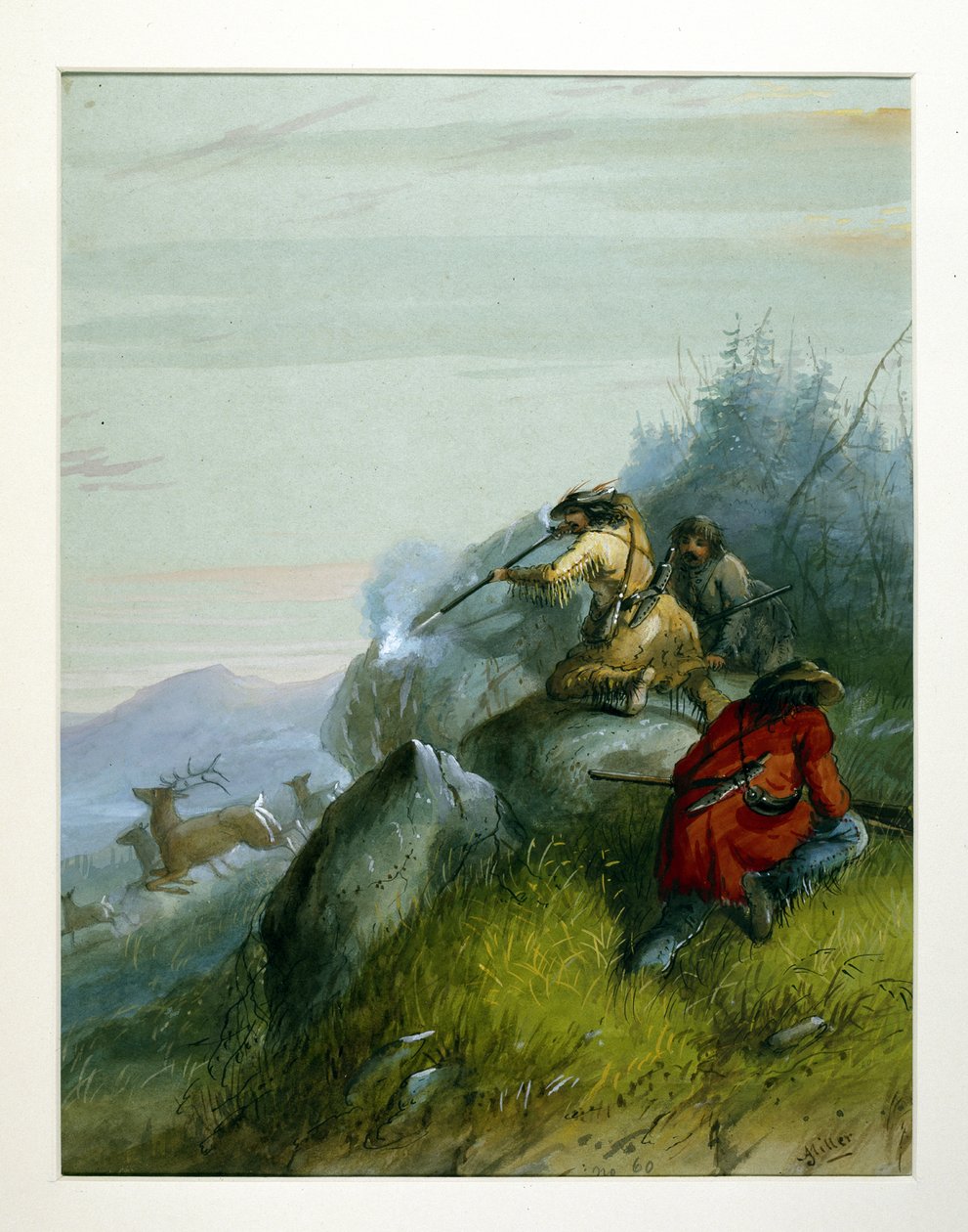 Hunting Elk among the Black Hills by Alfred Jacob Miller
