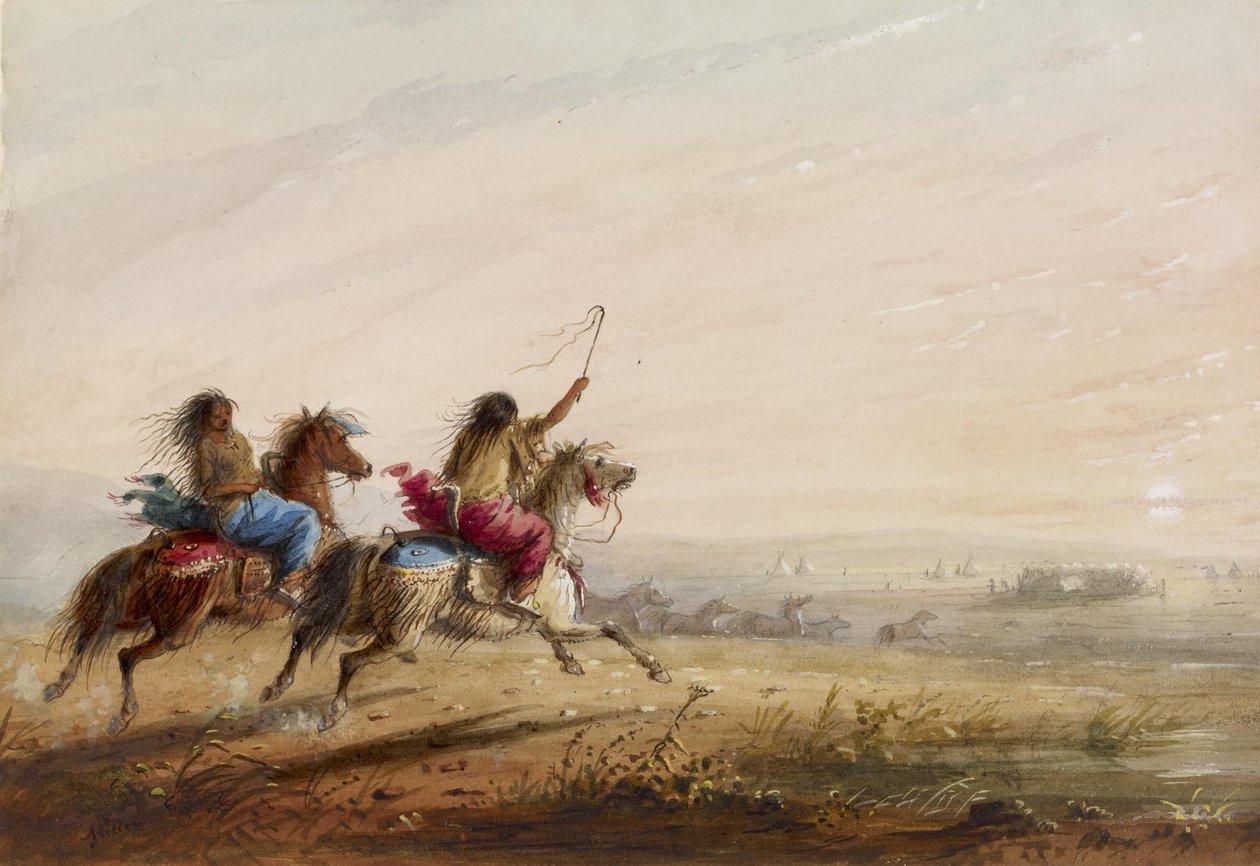 Indian Girls: Racing by Alfred Jacob Miller