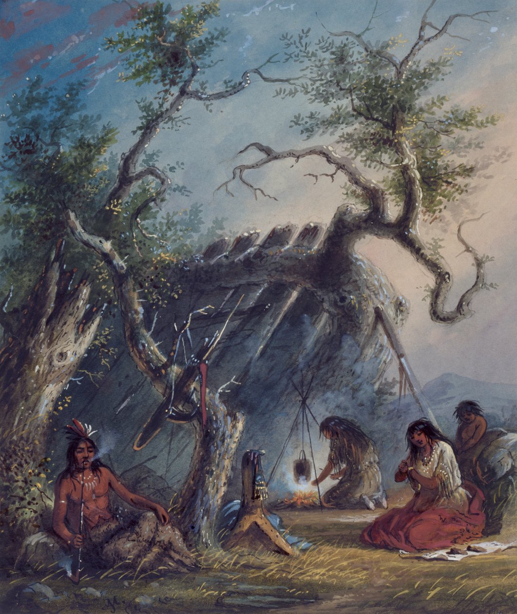 Indian Lodge by Alfred Jacob Miller