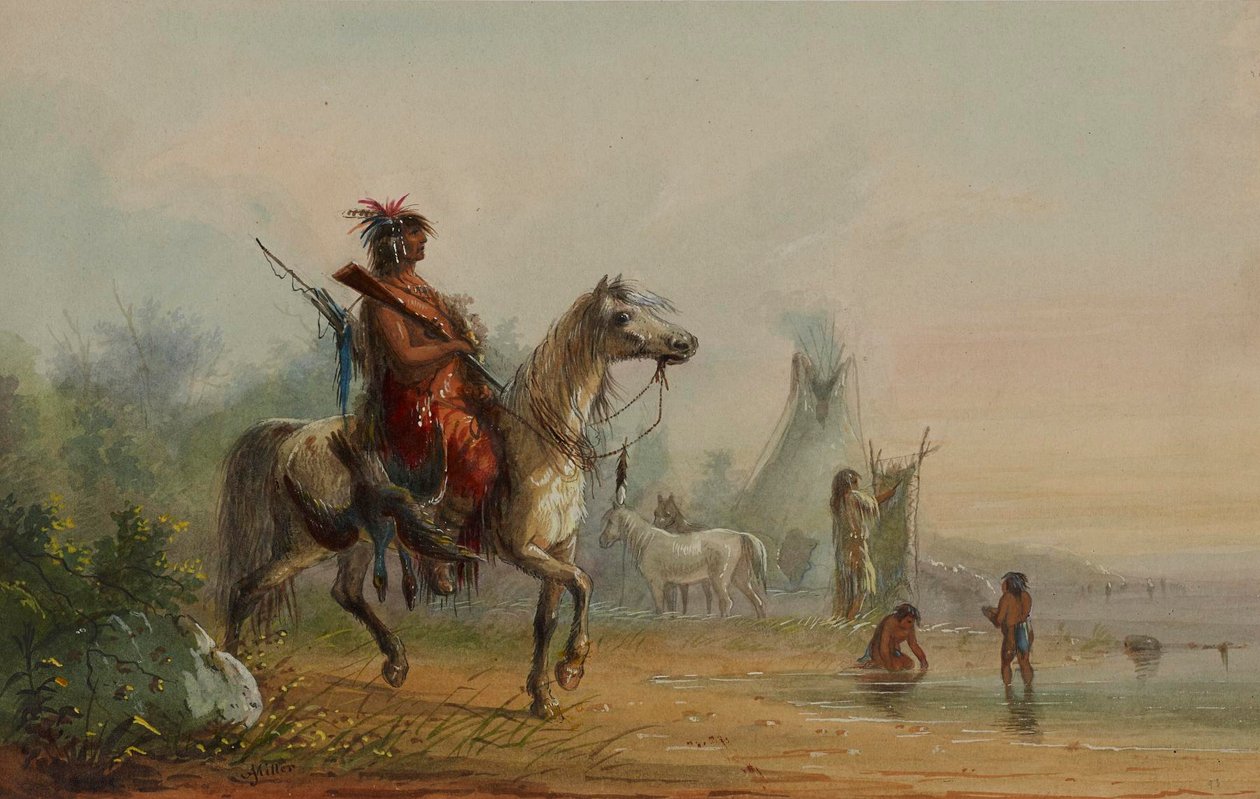 Indian Returning to Camp with Game by Alfred Jacob Miller