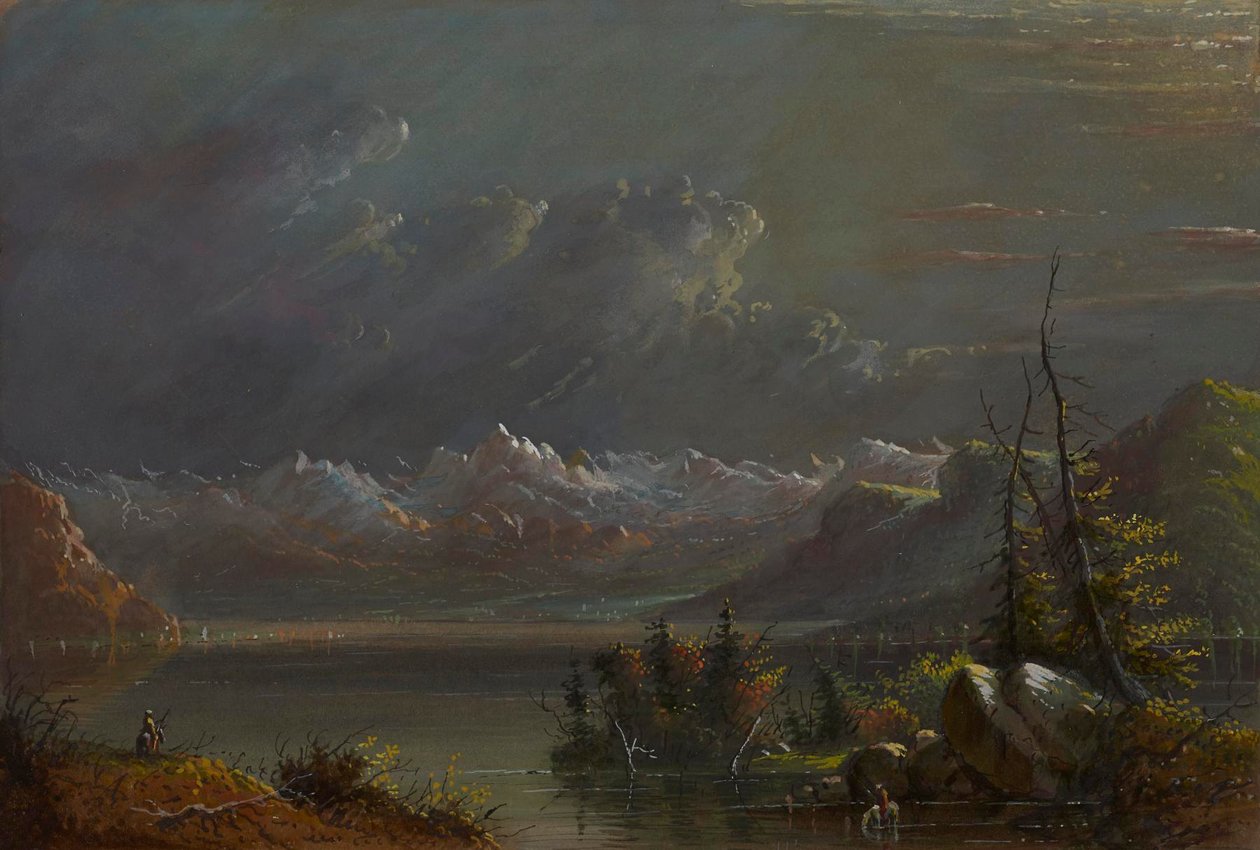 Lake Scene - Rocky Mountains by Alfred Jacob Miller