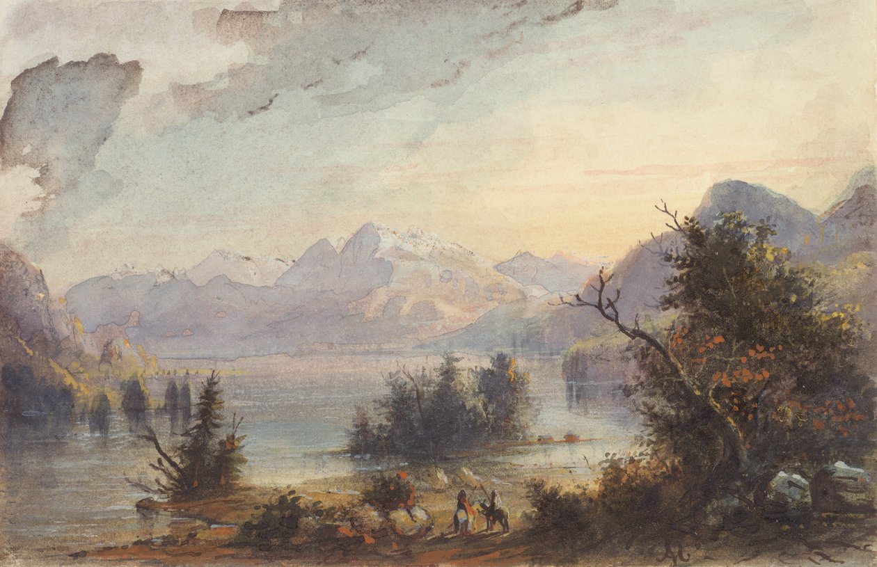 Lake Scene, Rocky Mountains by Alfred Jacob Miller