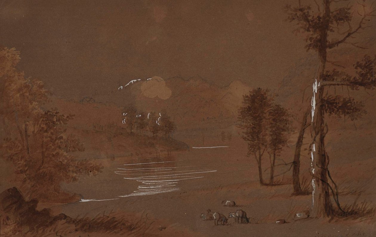 Lake and Mountain View by Alfred Jacob Miller