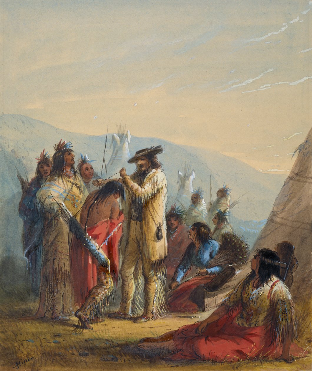 Presents to Indians by Alfred Jacob Miller