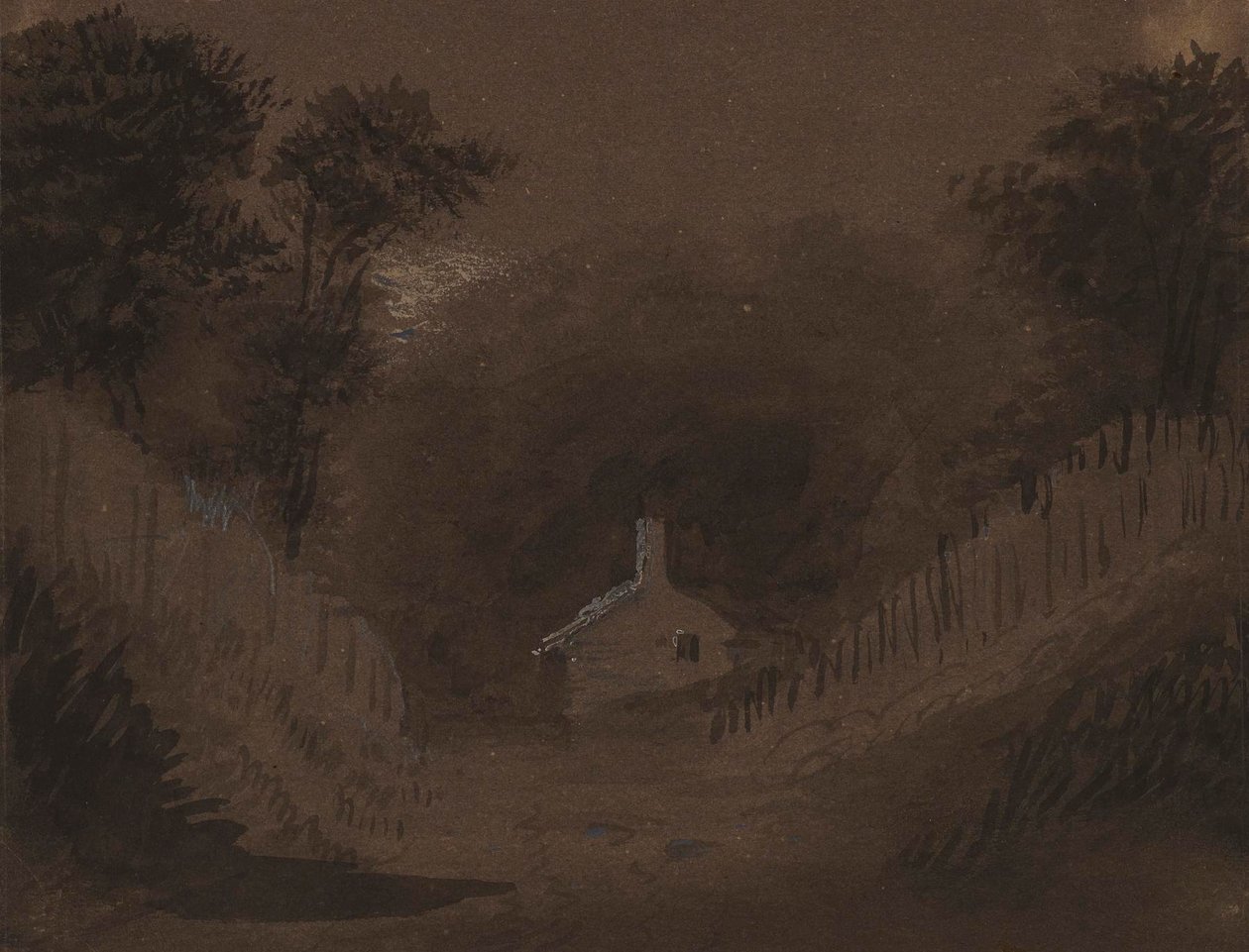 Small House Among Trees by Alfred Jacob Miller