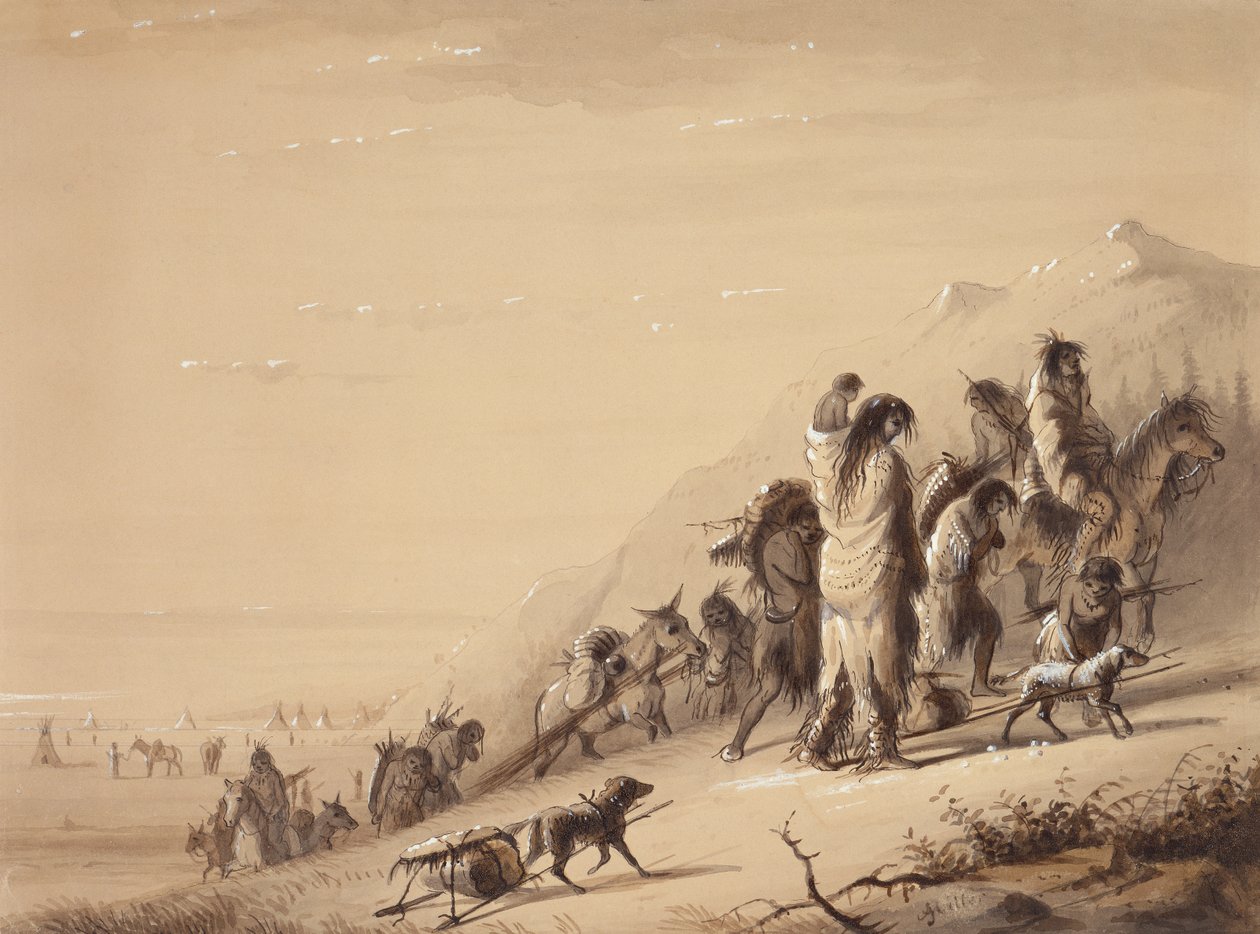 Snake Indians Migrating by Alfred Jacob Miller