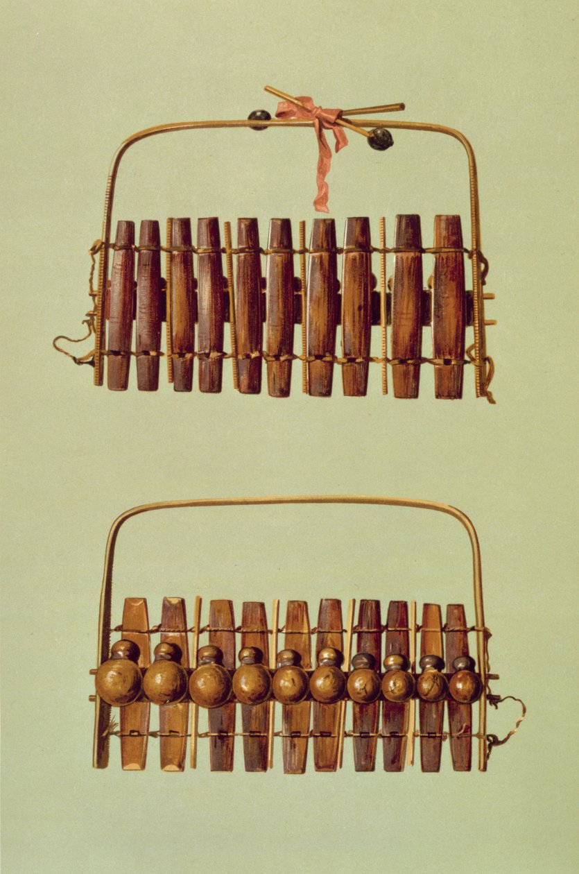 Marimba, front and back views, South African, from 