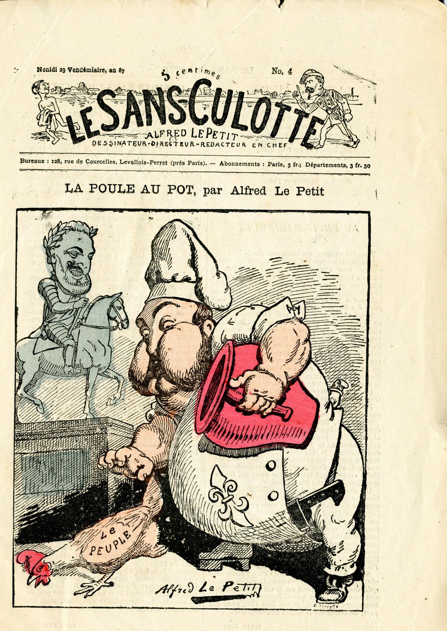 Cover of Le Sans-Panlotte, number 4, Satirical in Colours by Alfred Le Petit