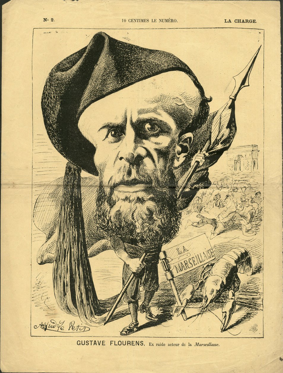 Illustration by Alfred Le Pete (1841-1909) in La Charge (1870), No. 2 - Flourens Emile by Alfred Le Petit