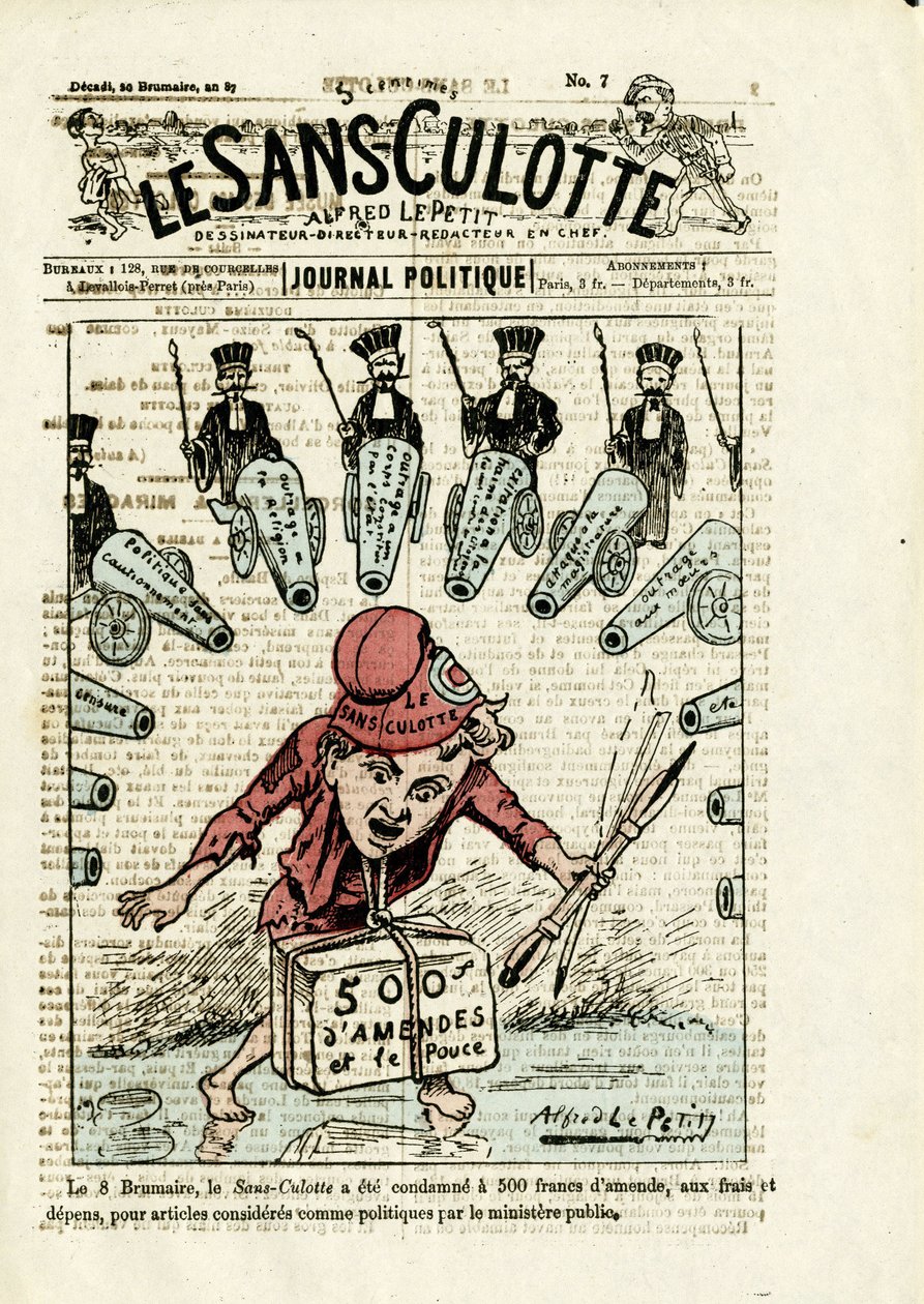 Illustration for the Cover of Le Sans-culotte, No. 7 by Alfred Le Petit