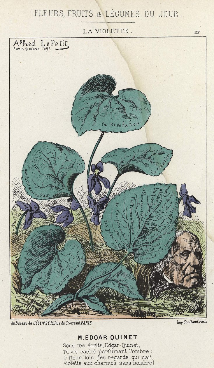 La Violette: Cartoon on Edgar Quinet - ill. from 09/03/1871 in 